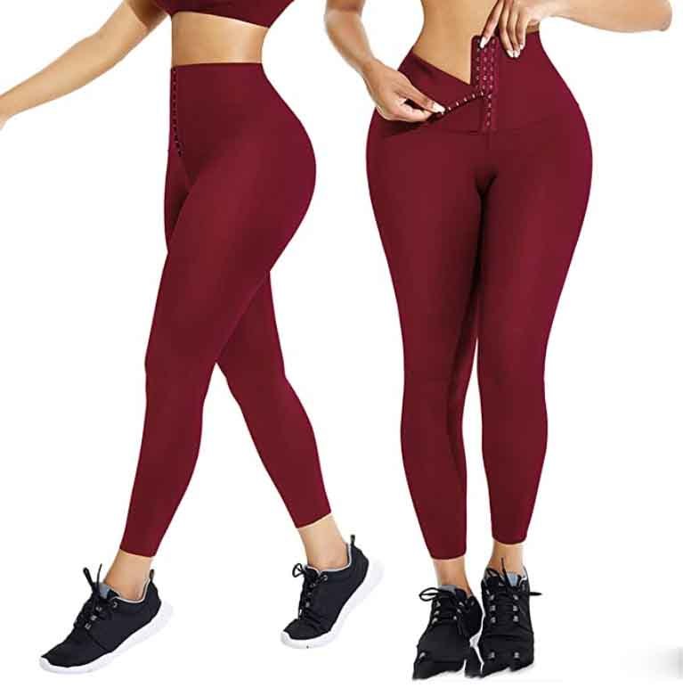 Fashion Ladies Simple Double Breasted Yoga Tights