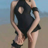 Erotic Lingerie Sexy Women's Black Neck Dew Passionate Suit