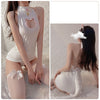 Lingerie Cat Girl Hollow Breast Exposure Slim Nightdress Set