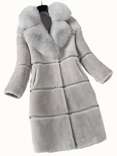 Women's Medium Length Sheep Sheared Fur Coat