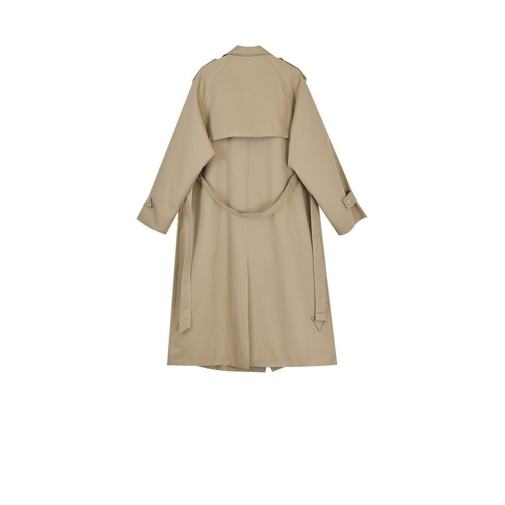 Khaki Mid-length Trench Coat Female British Style All-match Temperament