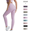 High Waisted Threaded Gym Pants Solid Color Plus Size Seamless