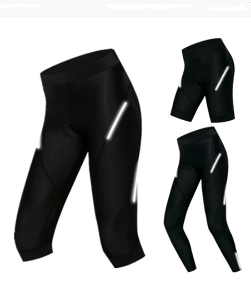 Pure Black Breathable Reflective Cycling Pants