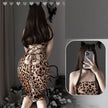 Long Skirt Lace Up Plus Size Erotic Lingerie Leopard Print