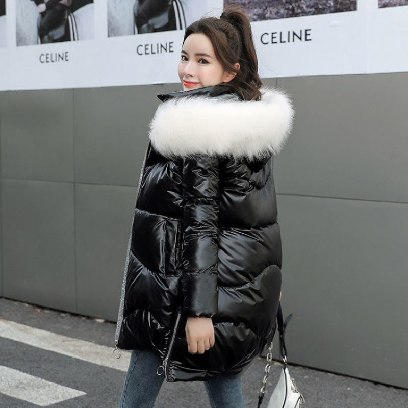 Thick Large Fur Collar Wash Free Winter Coat