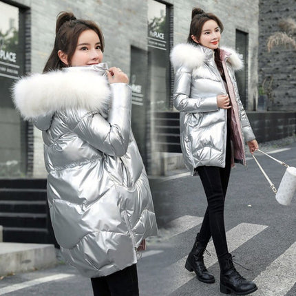 Thick Large Fur Collar Wash Free Winter Coat