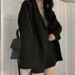 Black lapel loose blazer skirt