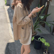 Fashion casual loose cotton hemp suit coat