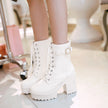 Belt buckle lacing ankle boot