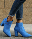 Retro Fashion Boots Pointed Suede High-heeled Ankle Boots Plus Size