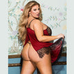 Women's Plus Size Sexy Lingerie Backless Lace Slip Nightdress