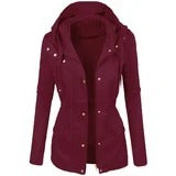 Women's fashion solid color lapel biker jacket