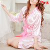 Women's Sexy Lingerie Set Sexy Ice Silk Robe with Bathrobe