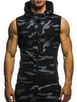 Camouflage round hem casual slim sleeveless