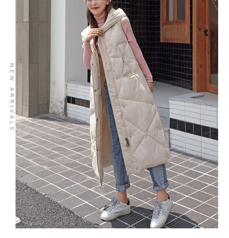 Women's Down Mid-length Thickened Vest Jacket