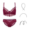 Fashion Transparent Women Bra And Panties Set Embroidery Lingerie Plus