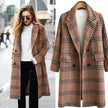 Plus Size Women's Plaid Long Sleeve Lapel Coat