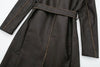 Autumn Leather Effect Belt Coat