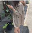 Fashion casual loose cotton hemp suit coat