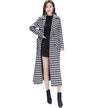 Women retro plaid woolen coat