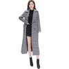 Women retro plaid woolen coat