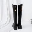 New Fashion But Knee-high Thick Heel Long Martin Leather Boots