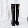 New Fashion But Knee-high Thick Heel Long Martin Leather Boots