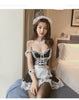 Cute Beauty Black And White Cross Maid Uniform Sexy Lingerie