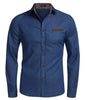 Men's Solid Color Casual Long-Sleeved Shirt