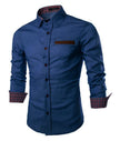 Men's Solid Color Casual Long-Sleeved Shirt