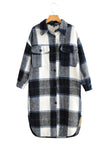 Lapel Button-Breasted Plaid Trench Coat