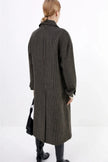 Houndstooth Plus Long Woolen Coat