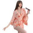 Sexy Lingerie Japanese Printed Bandage Sexy Kimono Nightdress Set