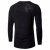 Men's Long Sleeved T Shirt Men's Fashion Casual Solid Color U Neck Sweater Coat