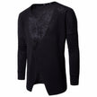 Men's Long Sleeved T Shirt Men's Fashion Casual Solid Color U Neck Sweater Coat