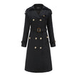 Women's Windbreaker Long Waist Cotton Jacket Long Sleeve Lapel