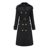 Women's Windbreaker Long Waist Cotton Jacket Long Sleeve Lapel