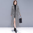 Women retro plaid woolen coat