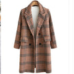 Plus Size Women's Plaid Long Sleeve Lapel Coat