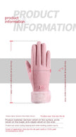 Fleece Lined Padded Warm Keeping Cute Suede Riding Gloves