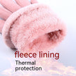 Fleece Lined Padded Warm Keeping Cute Suede Riding Gloves