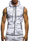 Camouflage round hem casual slim sleeveless