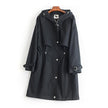 Hooded straight women's trench coat