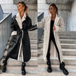 Autumn And Winter New Leisure Leather Thickened Trench Coat