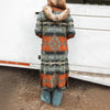 Winter Fur Collar Long Sleeve Printed Coat