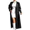 Mid-length High-grade Large Lapel Temperament Commute Lace-up Waist-controlled Black Coat