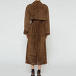 Women's Fall Winter Coat Fashion Polo Collar Double-breasted Extended Trench Coat