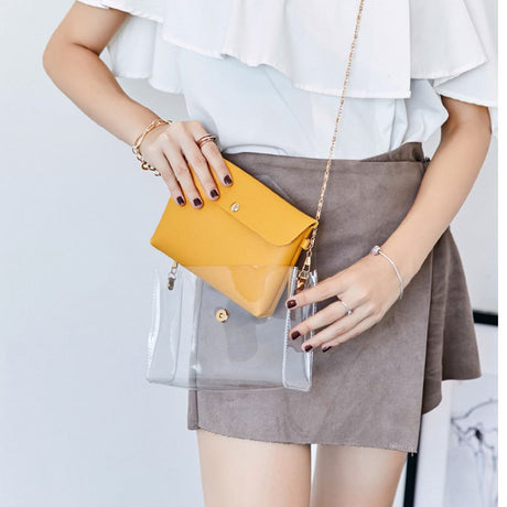 Ladies transparent one-shoulder diagonal bag