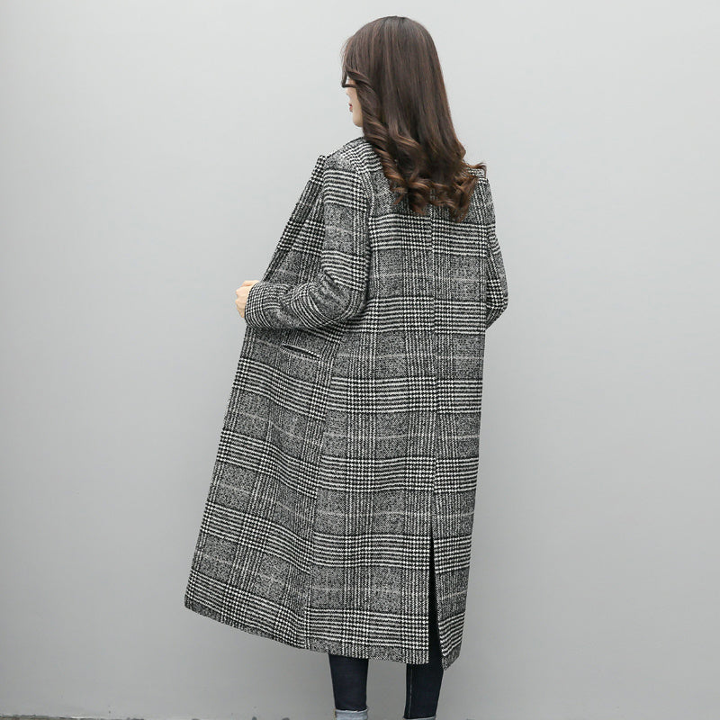 Over-the-knee woolen coat