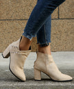 Retro Fashion Boots Pointed Suede High-heeled Ankle Boots Plus Size